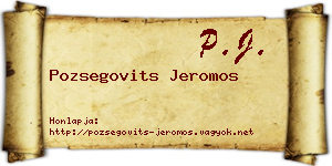 Pozsegovits Jeromos névjegykártya